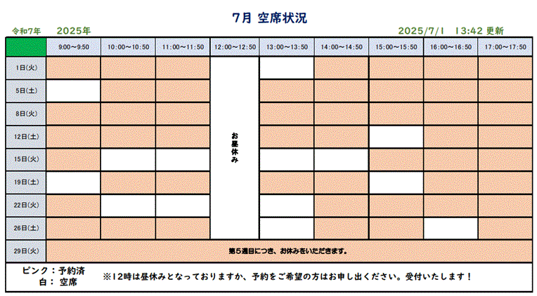 予約状況