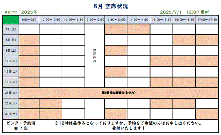 予約状況
